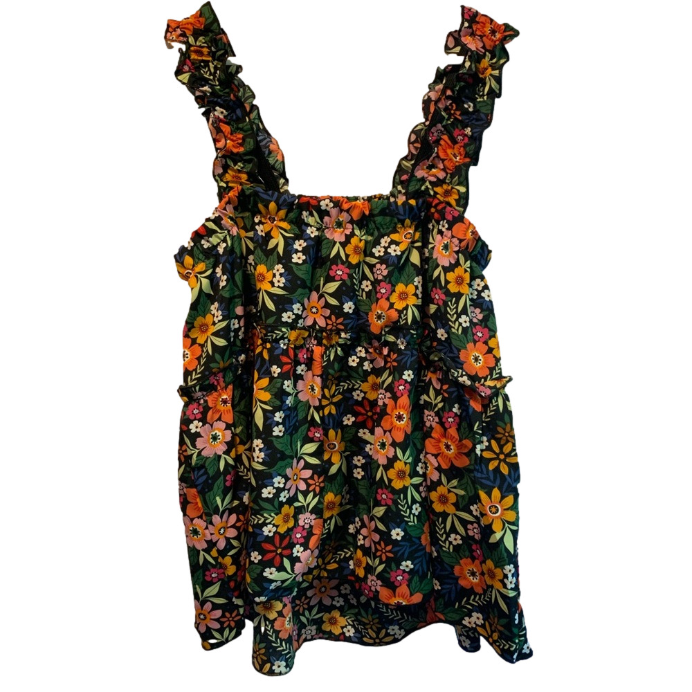 Floral Ruffle Strap Peplum Tank Top Boho Cottagecore Sleeveless Women’s